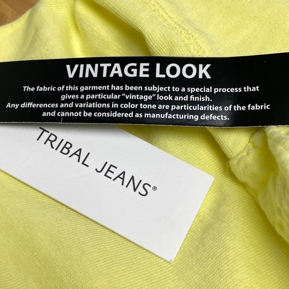 TRIBAL JEANS WIDE TIED NECK TIERED LONG SLEEVE LEMON DROP YELLOW SIZE SWEATER… - Picture 14 of 14